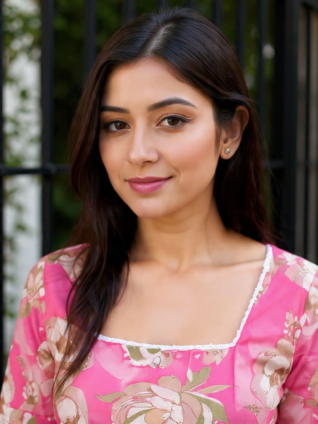 Pink Floral Printed Women’s Kurti | Casual Stylish Cotton Blend Kurta Top for Women - Image 4